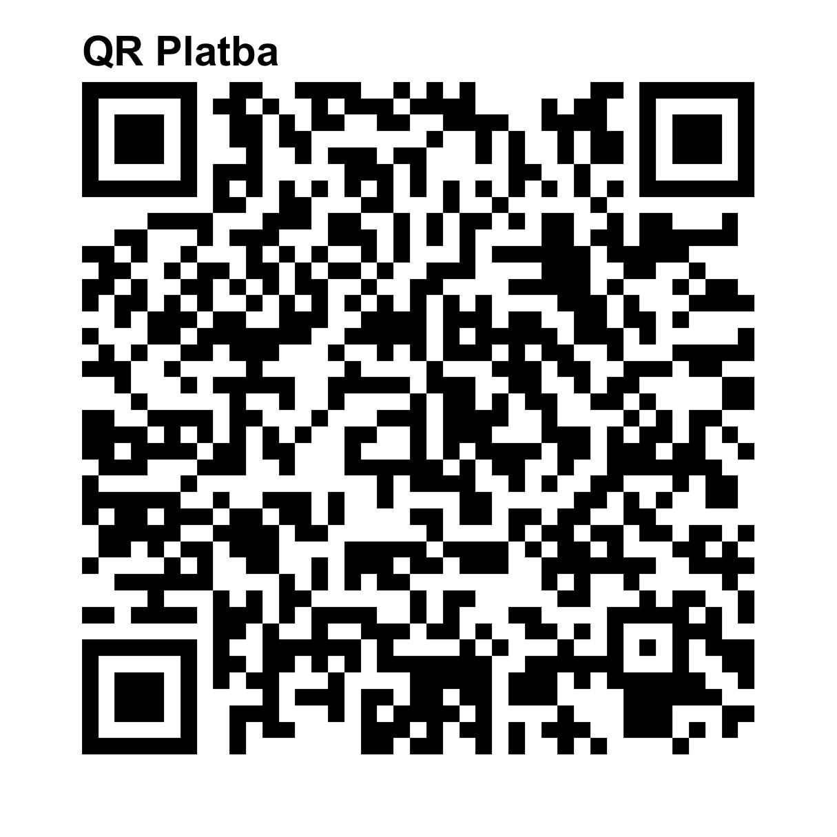 QR kód pro platbu na podporu Raspenavy